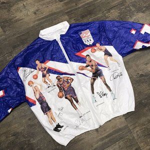 Vintage Olympics Dream Team Tyvek Jacket Windbreaker USA 1992 Kelloggs THIN*🔥🔥🔥